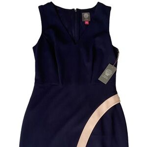Vince Camuto - Navy w/ Light Pink Accents Sheath Dress - 8
